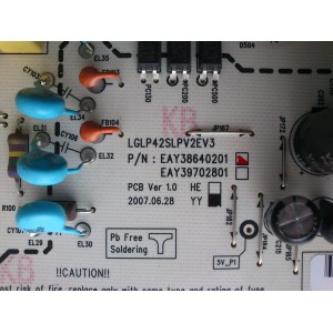 FUENTE DE PODER / LG EAY38640201 / LGLP42SLPV2EV3 / MODELO 42LC7D-UB